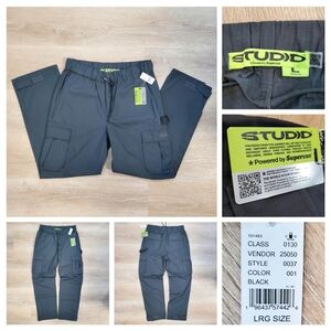 New Supervsn Studio Men’s Baggy Ripstop Cargo Pants Sz L Dulled Black Sold Out